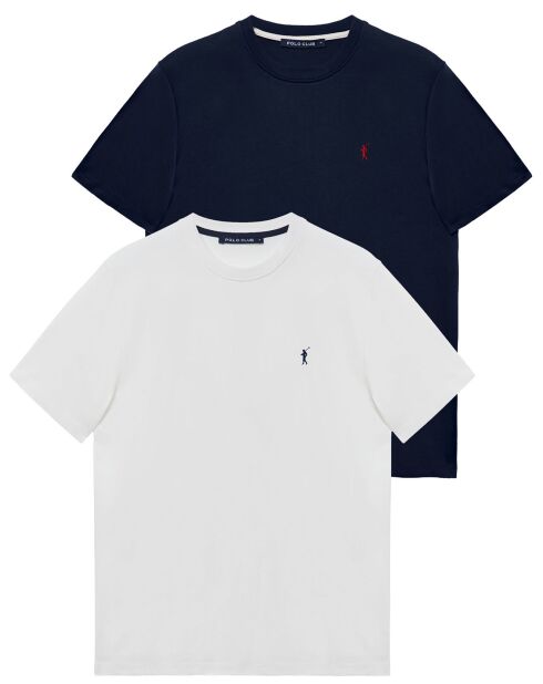 2 T-Shirts Gaspard multicolore blanc/bleu marine