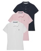 3 Polos Lya multicolore blanc/rose/bleu