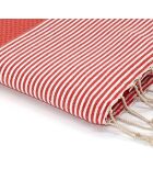 Ibiza Honeycomb Fouta corallo arancione/bianco - 100x200 cm