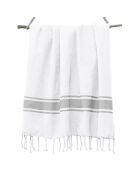 St Tropez Traditional Fouta wit/parelgrijs - 100x200 cm
