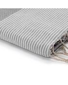 Fouta Ibiza Honeycomb Perlgrau/Weiß - 100x200 cm
