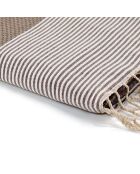 Ibiza Honeycomb Fouta helltaupe/weiß - 100x200 cm