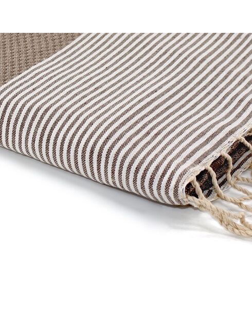 Ibiza Honeycomb Fouta helltaupe/weiß - 100x200 cm