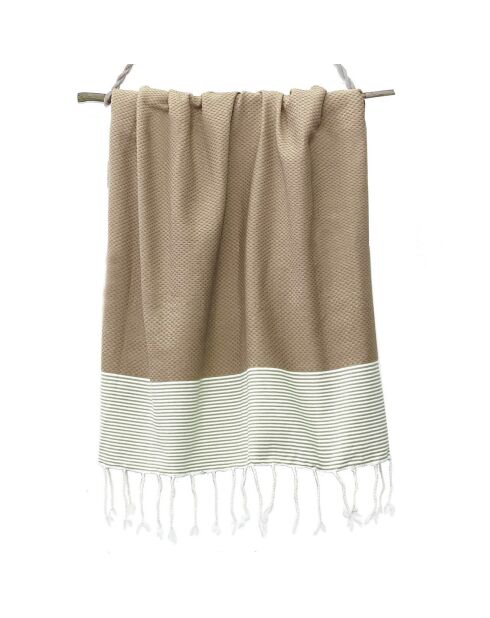 Ibiza Honeycomb Fouta helltaupe/weiß - 100x200 cm