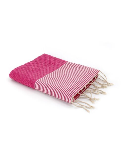 Ibiza Honeycomb Fouta fuchsia/weiß - 100x200 cm