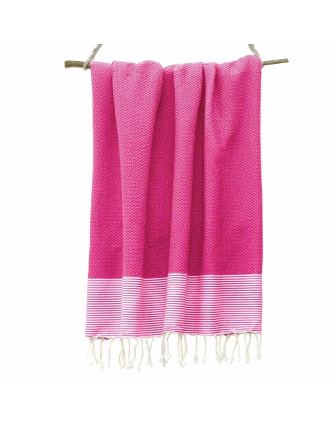 Ibiza Honeycomb Fouta fuchsia/weiß - 100x200 cm