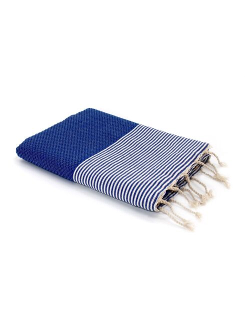 Ibiza Honeycomb Fouta griega azul/blanca - 100x200 cm