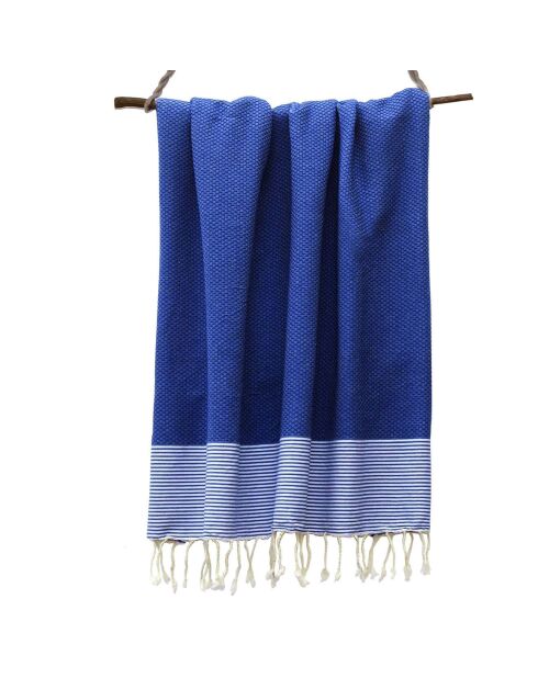 Ibiza Honeycomb Fouta griega azul/blanca - 100x200 cm