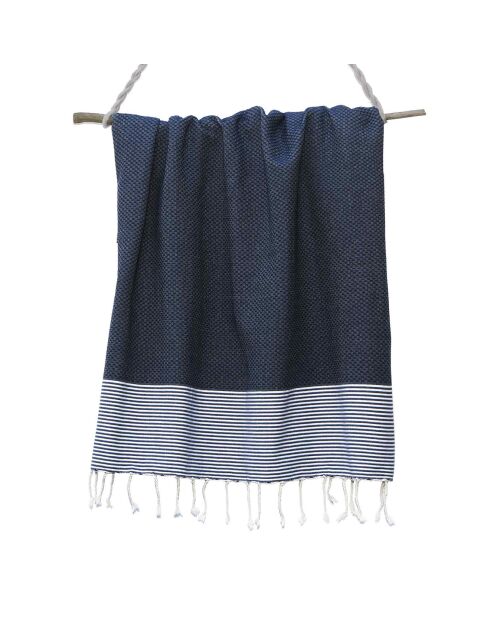 Ibiza Honeycomb Fouta jeans blu/bianco - 100x200 cm