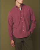 Chemise en Velours Milleraies regular Pitt Pat rose