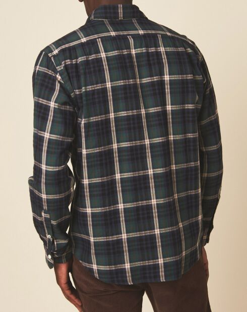 Chemise regular Paul à carreaux navy/indigo/vert