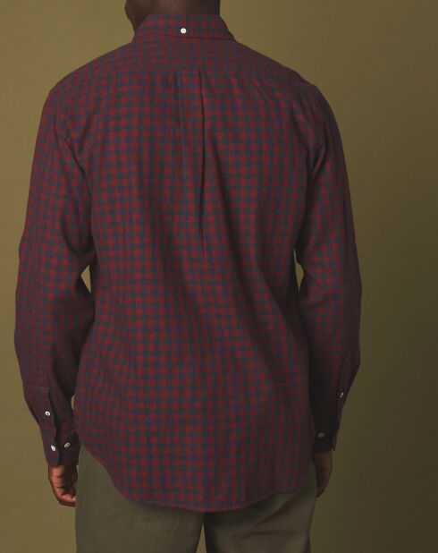 Chemise en Flanelle regular Pitt à carreaux rouge/indigo