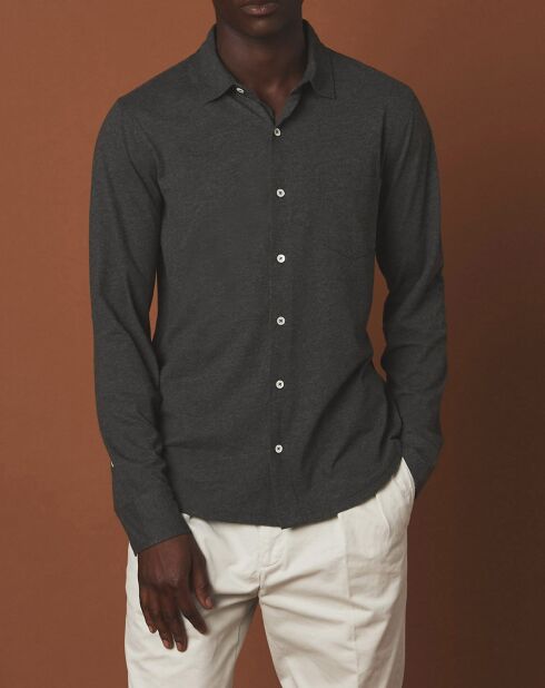 Chemise Polo Jersey dark gris mix