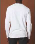 T-Shirt Henley blanc/gris