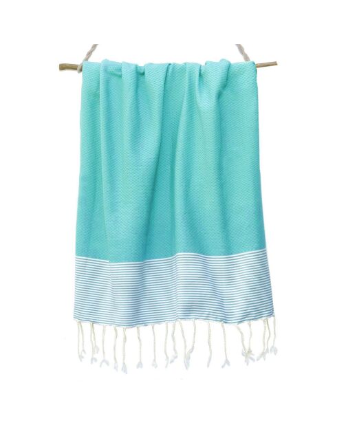 Fouta Ibiza Honeycomb türkis/weiß - 100x200 cm