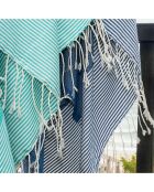Fouta Ibiza Honeycomb turchese/bianco - 100x200 cm