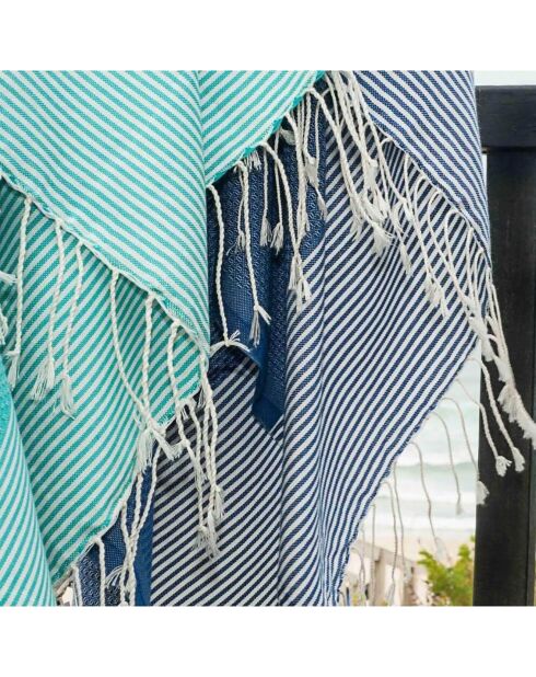 Fouta Ibiza Honeycomb türkis/weiß - 100x200 cm