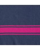 Fouta Traditionelle St Tropez bleu jean/rose fuschia - 100x200 cm