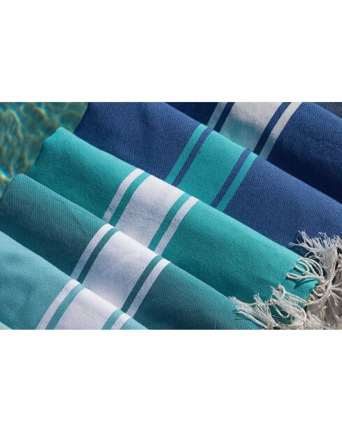 St Tropez Traditional Fouta Griechisch blau/türkis - 100x200 cm