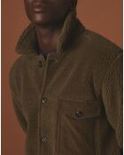 Veste en Fausse Fourrure Utility army