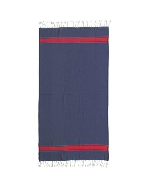 St Tropez Traditional Fouta Jeans blau/rot - 100x200 cm