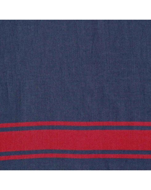 St Tropez Traditional Fouta Jeans blau/rot - 100x200 cm