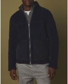 Blouson en Fausse Fourrure Zip marine