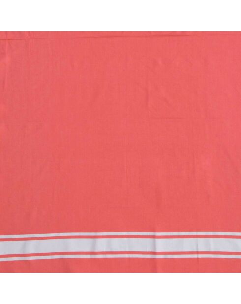 St Tropez Traditional Fouta Koralle, 100 x 200 cm, Orange/Weiß