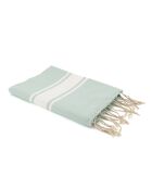 St Tropez Traditionelle Fouta Nilwasser/Weiß - 100x200 cm