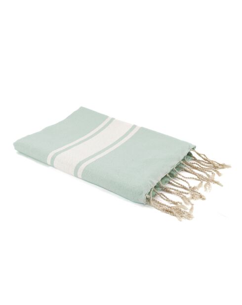 St Tropez Traditionelle Fouta Nilwasser/Weiß - 100x200 cm