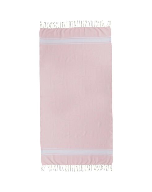 St Tropez Traditional Fouta, 100 x 200 cm, blassrosa/weiß