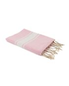 St Tropez Traditional Fouta lichtroze/wit - 100x200 cm