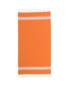 St Tropez Traditional Fouta orange/weiß - 100x200 cm