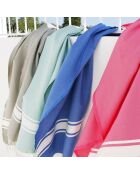Fouta Traditionelle St Tropez rose fuschia/blanc - 100x200 cm