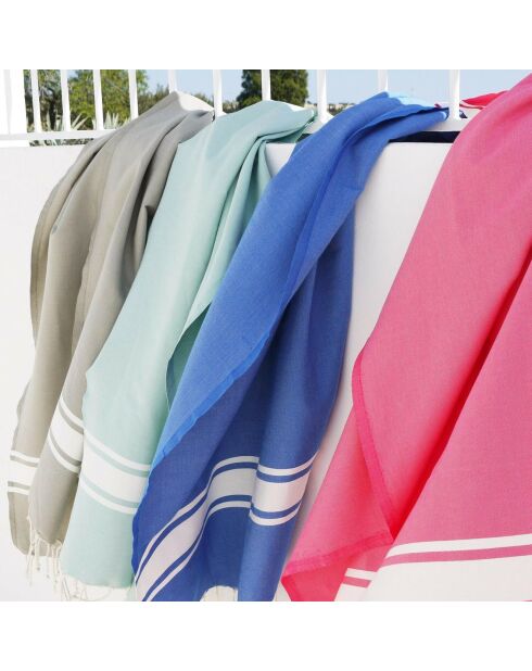 St Tropez Traditional Fouta fuchsia/weiß rosa - 100x200 cm