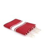 Fouta tradizionale St Tropez rosso/bianco - 100x200 cm