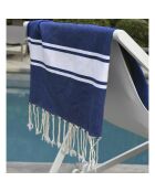 St Tropez Traditionele Fouta Grieks blauw/wit - 100x200 cm