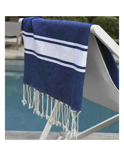 St Tropez Traditional Fouta Griechisch blau/weiß - 100x200 cm
