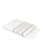 Hamptons Lurex Honeycomb Fouta weiß/silber - 100x200 cm