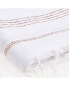 Fouta Lurex Mykonos wit/koper - 100x200 cm