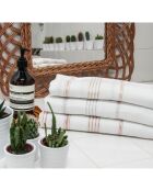 Fouta Lurex Mykonos wit/koper - 100x200 cm