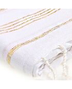 Fouta Lurex Mykonos weiß/gold - 100x200 cm