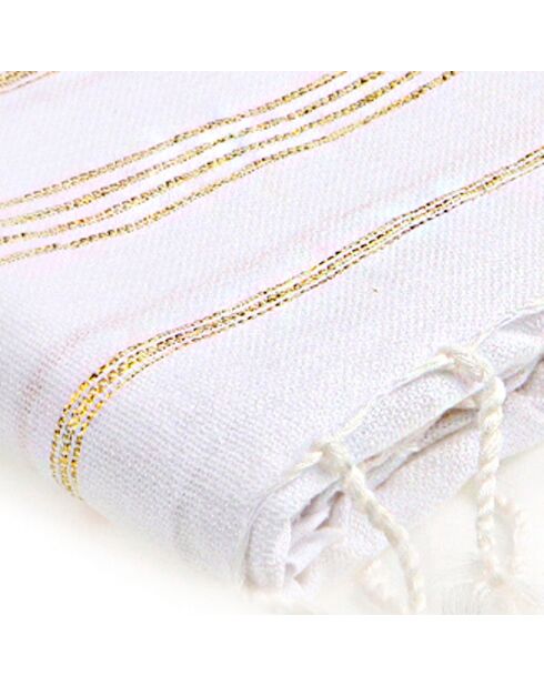 Fouta Lurex Mykonos weiß/gold - 100x200 cm