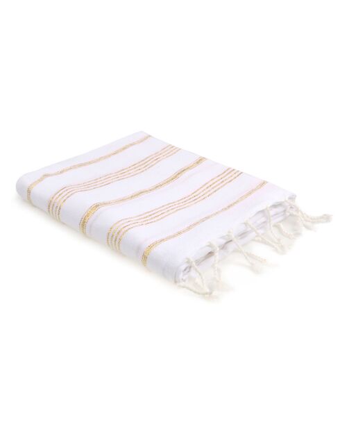 Fouta Lurex Mykonos weiß/gold - 100x200 cm