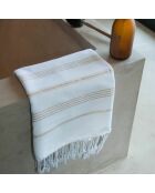 Fouta Lurex Mykonos weiß/gold - 100x200 cm