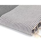 Fouta Ibiza Honeycomb mittelgrau/weiß - 100x200 cm