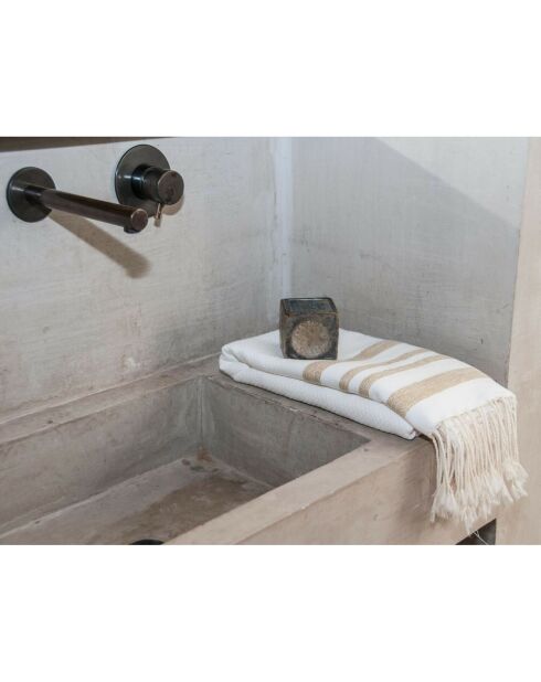Hamptons Lurex Honeycomb Fouta weiß/gold - 100x200 cm