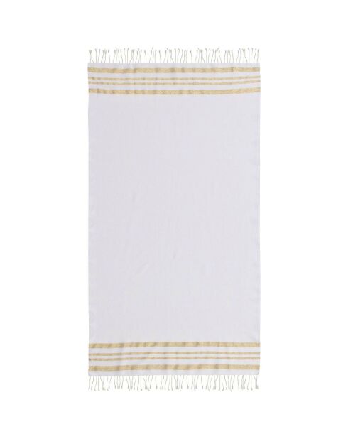 Hamptons Lurex Honeycomb Fouta weiß/gold - 100x200 cm