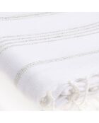 Fouta Lurex Mykonos weiß/silber - 100x200 cm