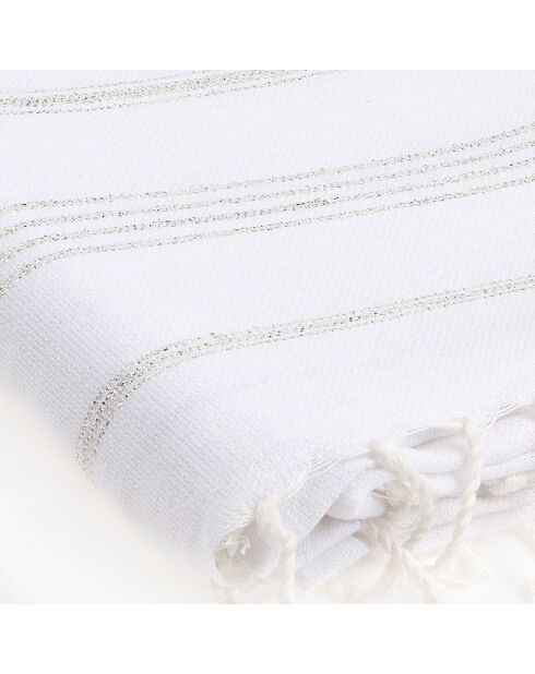 Fouta Lurex Mykonos weiß/silber - 100x200 cm